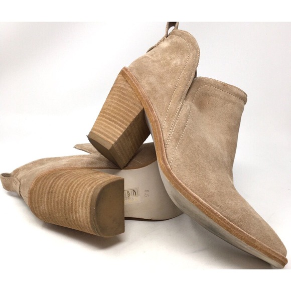 Jeffrey Campbell Rosalee Women's 8.5 Light Brown Suede Block Heel Ankle Bootie - Picture 6 of 7